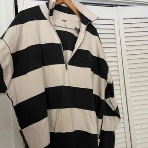 Striped Black and Cream Sweater